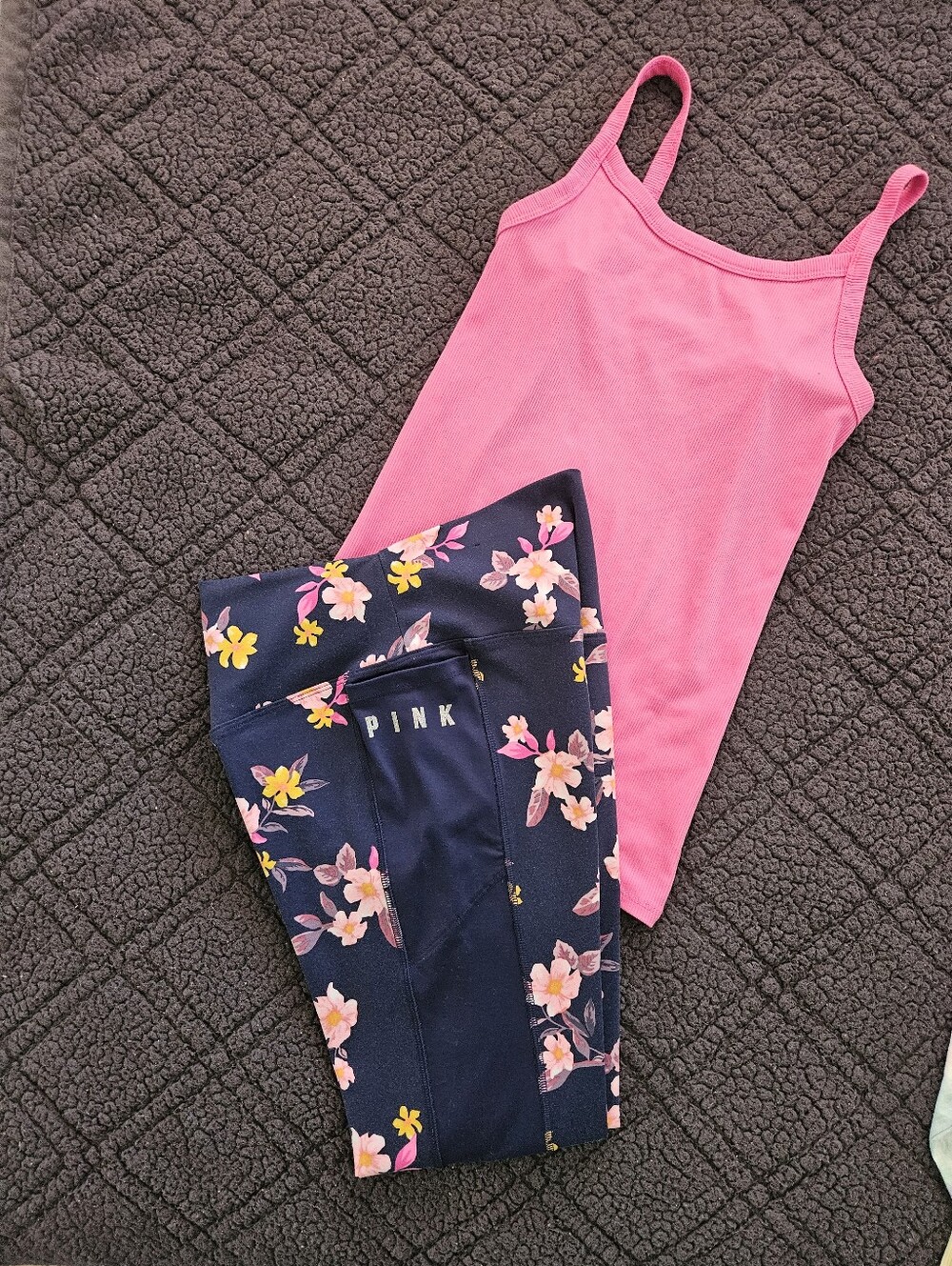 Bundle Deal! PINK Victoria's Secret Navy Floral Leggings With Tank
